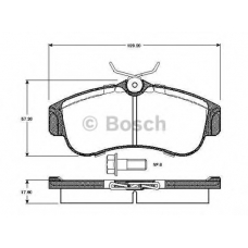 0 986 TB2 174 BOSCH Комплект тормозных колодок, дисковый тормоз