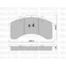 22-0580-0 METELLI Комплект тормозных колодок, дисковый тормоз