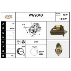 VW9040 SNRA Стартер