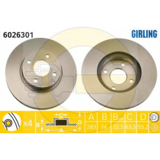 6026301 GIRLING Тормозной диск