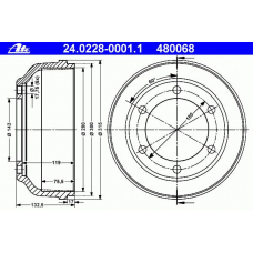 24.0228-0001.1 ATE Тормозной барабан