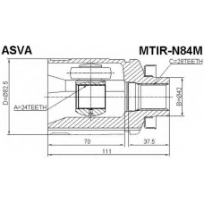 MTIR-N84M ASVA Шарнирный комплект, приводной вал