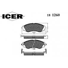181260 ICER Комплект тормозных колодок, дисковый тормоз