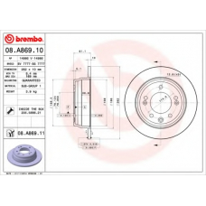 08.A869.10 BREMBO Тормозной диск