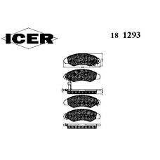 181293 ICER Комплект тормозных колодок, дисковый тормоз