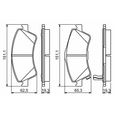 0 986 494 187 BOSCH Комплект тормозных колодок, дисковый тормоз