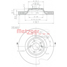 24891 V METZGER Тормозной диск