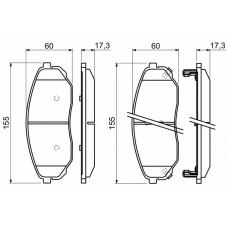 0 986 494 143 BOSCH Комплект тормозных колодок, дисковый тормоз