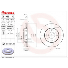 09.9991.10 BREMBO Тормозной диск