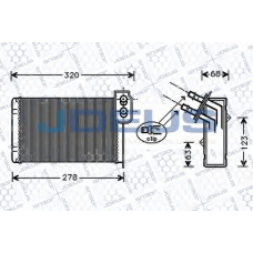 223M61 JDEUS Теплообменник, отопление салона