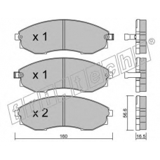 533.0 fri.tech. Комплект тормозных колодок, дисковый тормоз