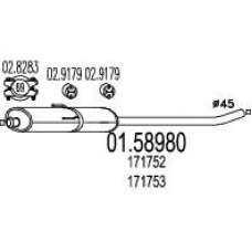 01.58980 MTS Средний глушитель выхлопных газов