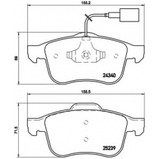 P 23 132 BREMBO Комплект тормозных колодок, дисковый тормоз