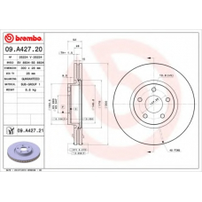 09.A427.21 BREMBO Тормозной диск