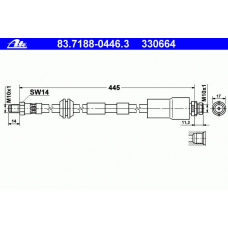 83.7188-0446.3 ATE Тормозной шланг