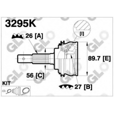 3295K GLO Шарнирный комплект, приводной вал