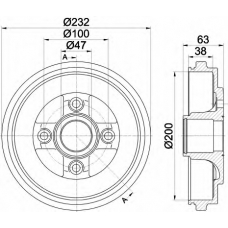 8DT 355 301-031 HELLA Тормозной барабан