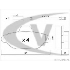 V24-0028 VEMO/VAICO Комплект тормозных колодок, дисковый тормоз