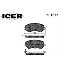 181512 ICER Комплект тормозных колодок, дисковый тормоз