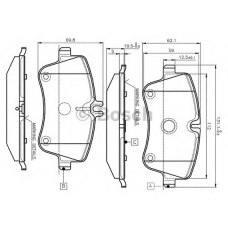 0 986 TB2 814 BOSCH Комплект тормозных колодок, дисковый тормоз