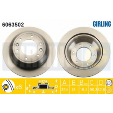 6063502 GIRLING Тормозной диск