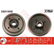 DB4196B TRW Тормозной барабан