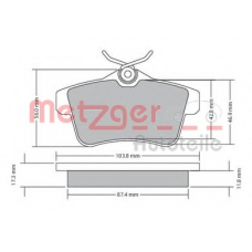 1170335 METZGER Комплект тормозных колодок, дисковый тормоз
