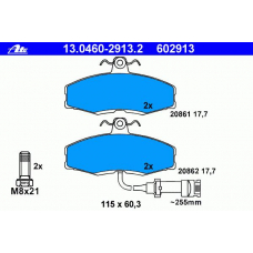 13.0460-2913.2 ATE Колодки тормозные