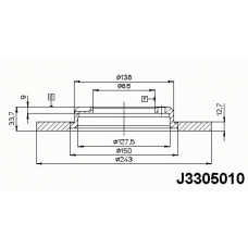 J3305010 NIPPARTS Тормозной диск