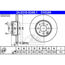 24.0310-0349.1 ATE Тормозной диск