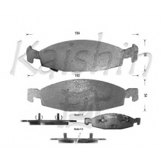 D10025 KAISHIN Комплект тормозных колодок, дисковый тормоз