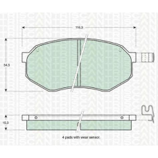 8110 10895 TRIDON Brake pads - front