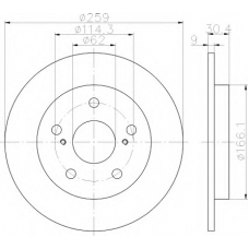 8DD 355 114-301 HELLA Тормозной диск