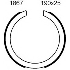 01867 BSF Комплект тормозных колодок, стояночная тормозная с