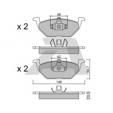 BPVW-1008 AISIN Комплект тормозных колодок, дисковый тормоз