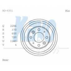 BD-4351 KAVO PARTS Тормозной барабан