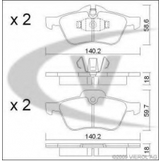 V20-8127 VEMO/VAICO Комплект тормозных колодок, дисковый тормоз