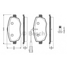 0 986 TB3 129 BOSCH Комплект тормозных колодок, дисковый тормоз