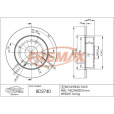 BD-2740 FREMAX Тормозной диск