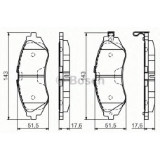 0 986 495 059 BOSCH Комплект тормозных колодок, дисковый тормоз