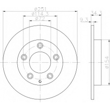 8DD 355 114-791 HELLA Тормозной диск