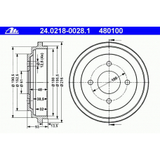 24.0218-0028.1 ATE Тормозной барабан