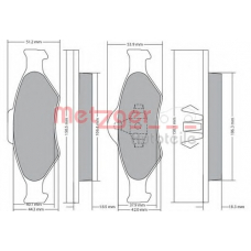 1170188 METZGER Комплект тормозных колодок, дисковый тормоз