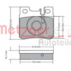 1170158 METZGER Комплект тормозных колодок, дисковый тормоз