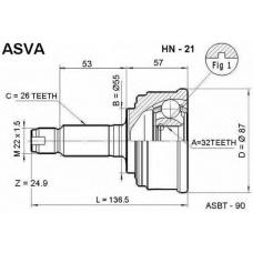 HN-21 ASVA Шарнирный комплект, приводной вал