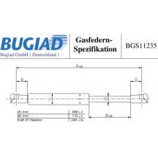 BGS11235 BUGIAD Газовая пружина, капот