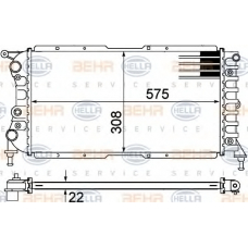 8MK 376 767-511 HELLA Радиатор, охлаждение двигателя