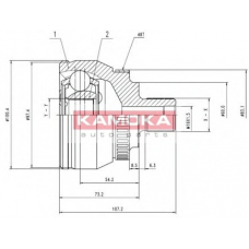 7268 KAMOKA Шарнирный комплект, приводной вал