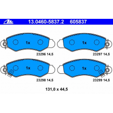 13.0460-5837.2 ATE Комплект тормозных колодок, дисковый тормоз