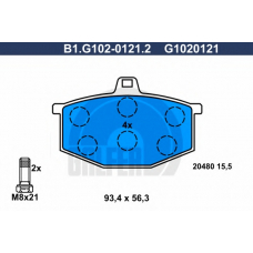 B1.G102-0121.2 GALFER Комплект тормозных колодок, дисковый тормоз